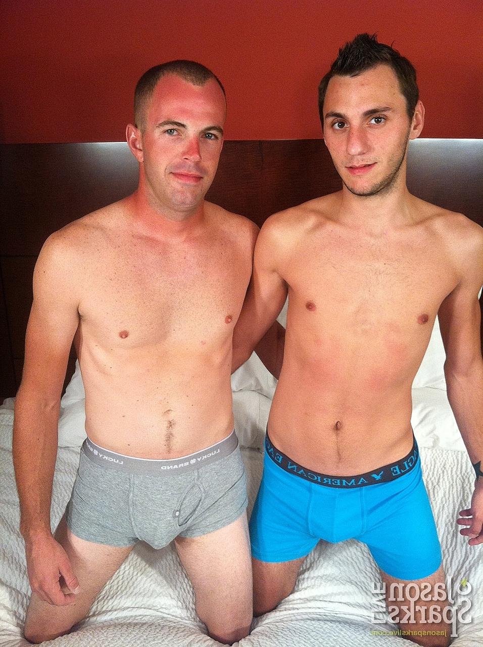 20P Gay roommates Lucas Slade & Tyler Russell French kiss and fuck on the bed