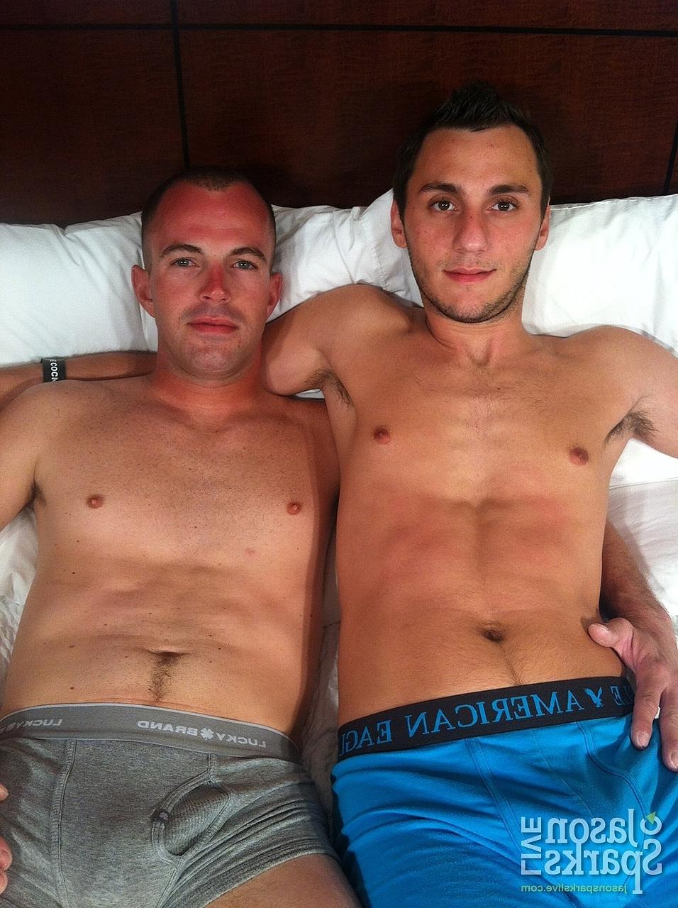 20P Gay roommates Lucas Slade & Tyler Russell French kiss and fuck on the bed