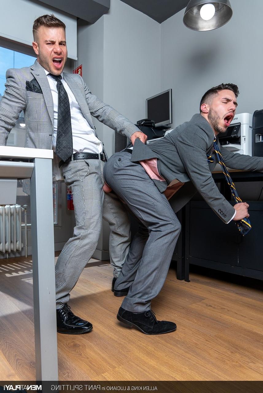 20P Horny dudes in suits Allen King and Luciano bang hard fully clothed
