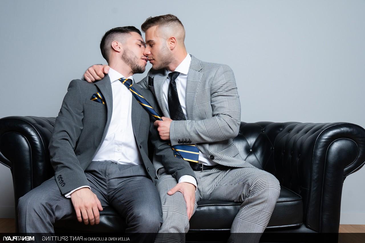 20P Horny dudes in suits Allen King and Luciano bang hard fully clothed
