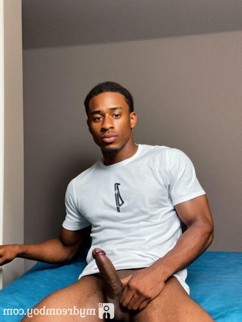15P IA negra gostosa gerou poses gays nuas e brinca com seu pau enorme