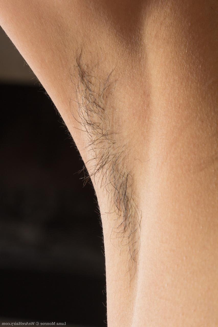 19P Skinny babe in a maid uniform Luna Monroe  toying her hairy vagina