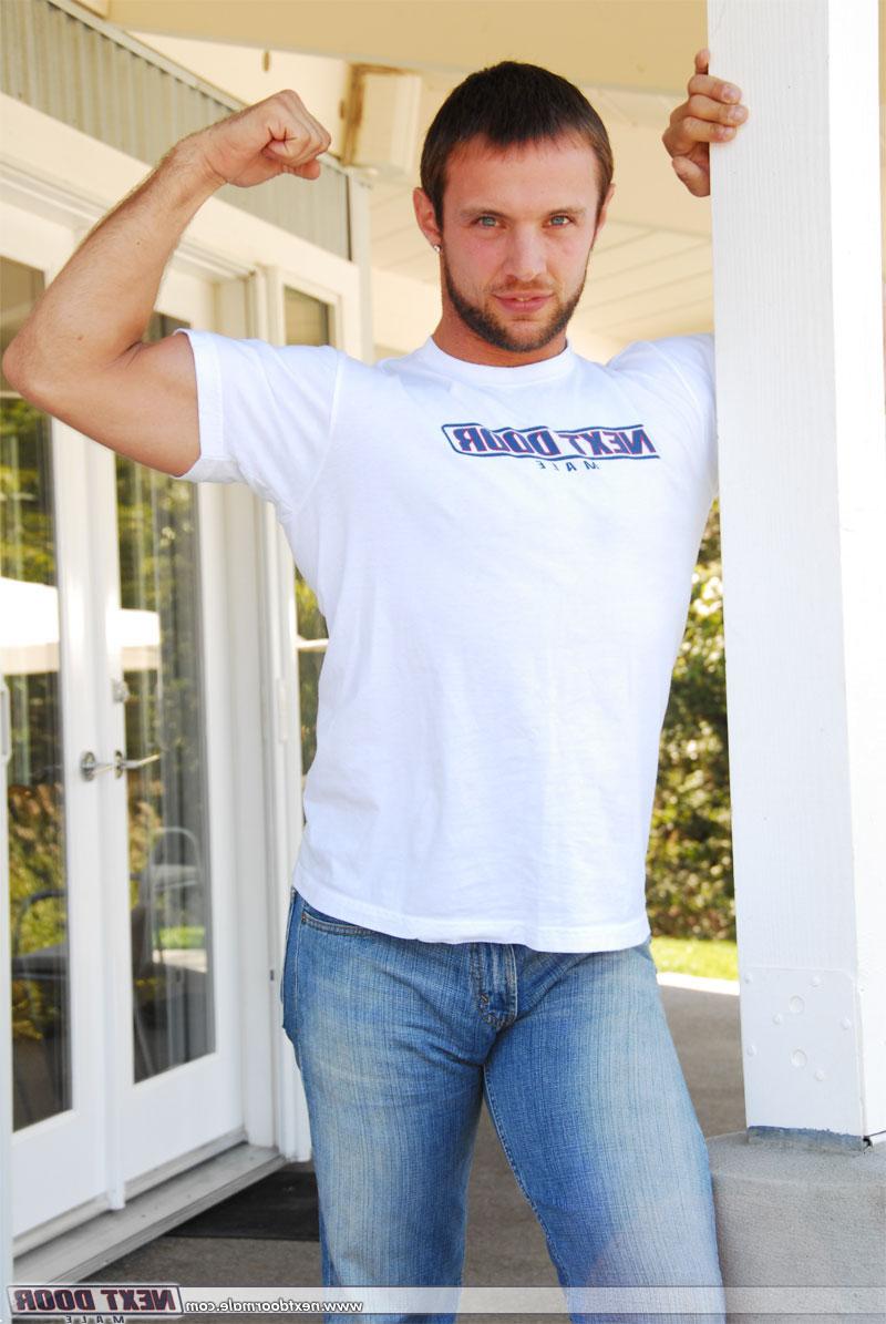 20P Strong brunette Mikey Camin strips, reveals his hairy body and jerks off