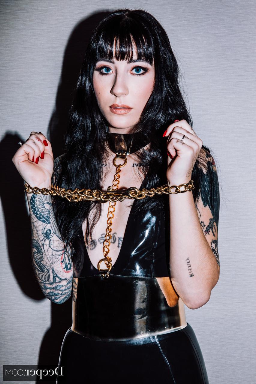 20P Inked brunette Charlotte Sartre gets a thorough doggystyle pounding