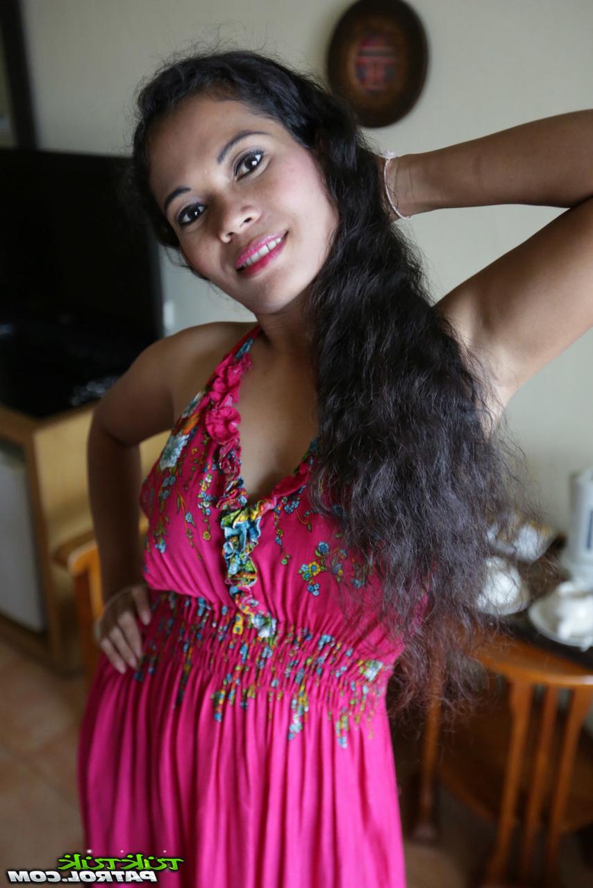 20P Curly-haired Thai babe Nees shows her beautiful tits & her bald cunt
