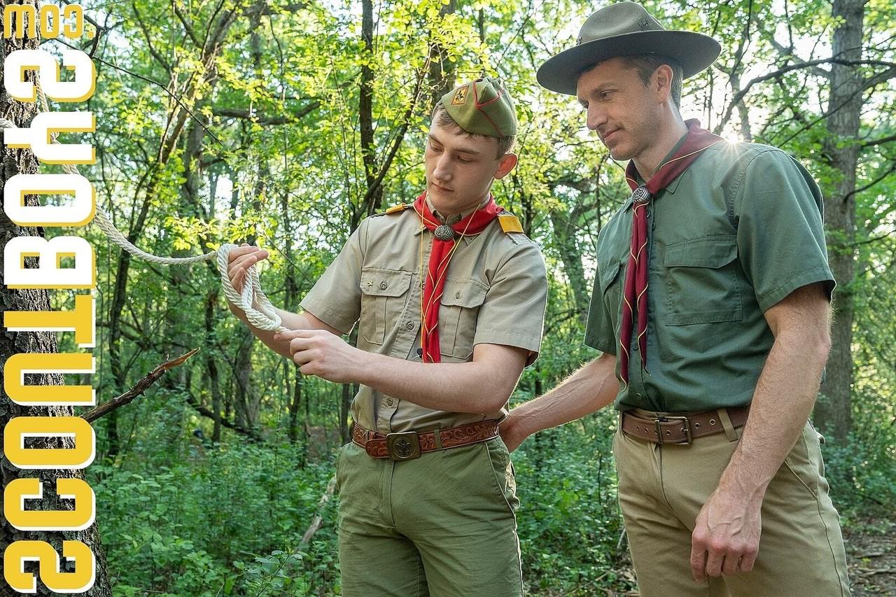 20P Gay boy scout boy Scout Colton & Scoutmaster St Michael fuck in the forest