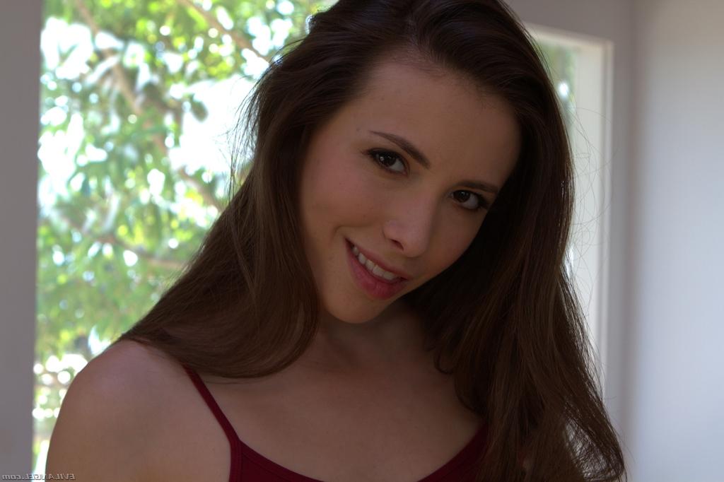 16P Solo girl Casey Calvert shows off her sexy ass in and out of red panties
