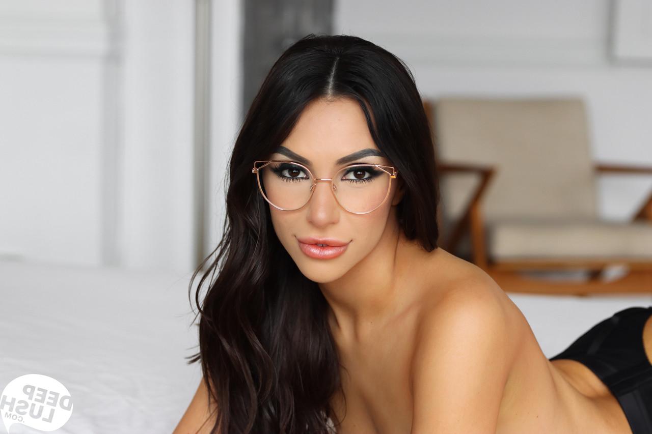 20P Dark haired hottie in glasses Hime Marie gets her holes filled in a 3some