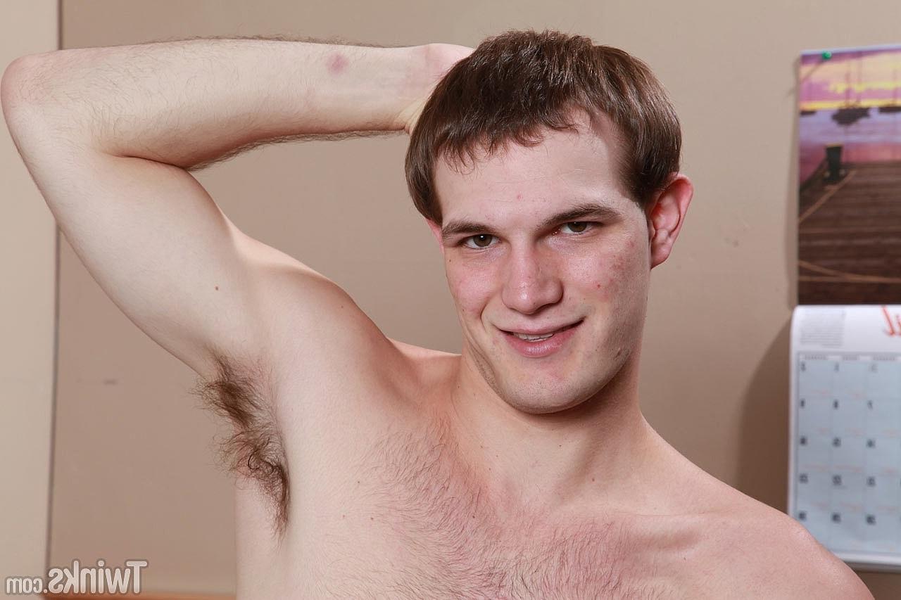 20P Brunette twink Tye slowly displays his body and dick in his bedroom