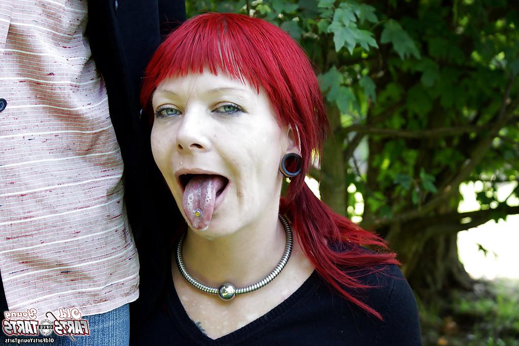 16P Kinky redhead babe in pantyhose Foxy gets fucked in public place