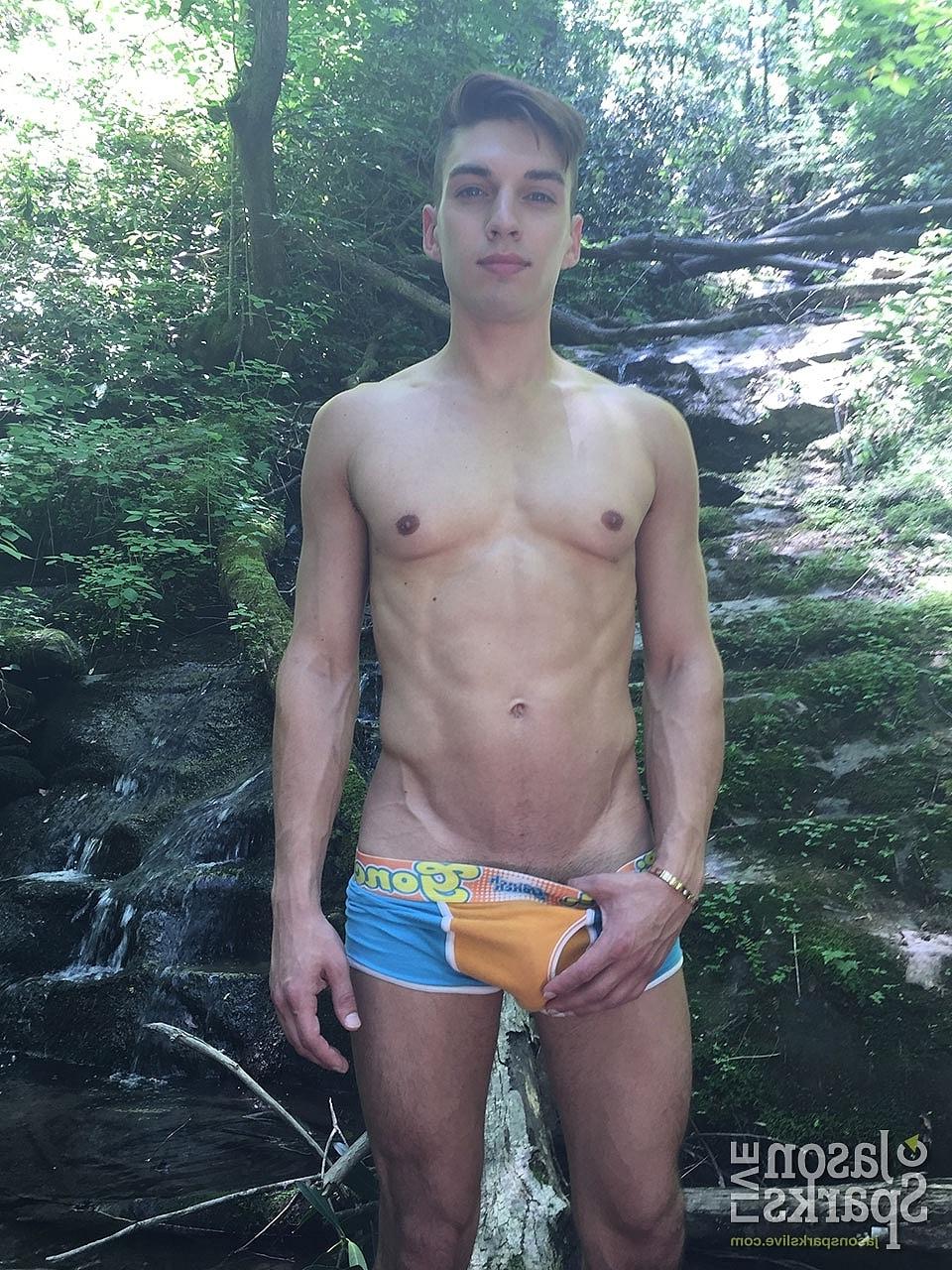 20P Gay blonde Travis Stevens on his knees getting ass fucked by Anthony Verusso