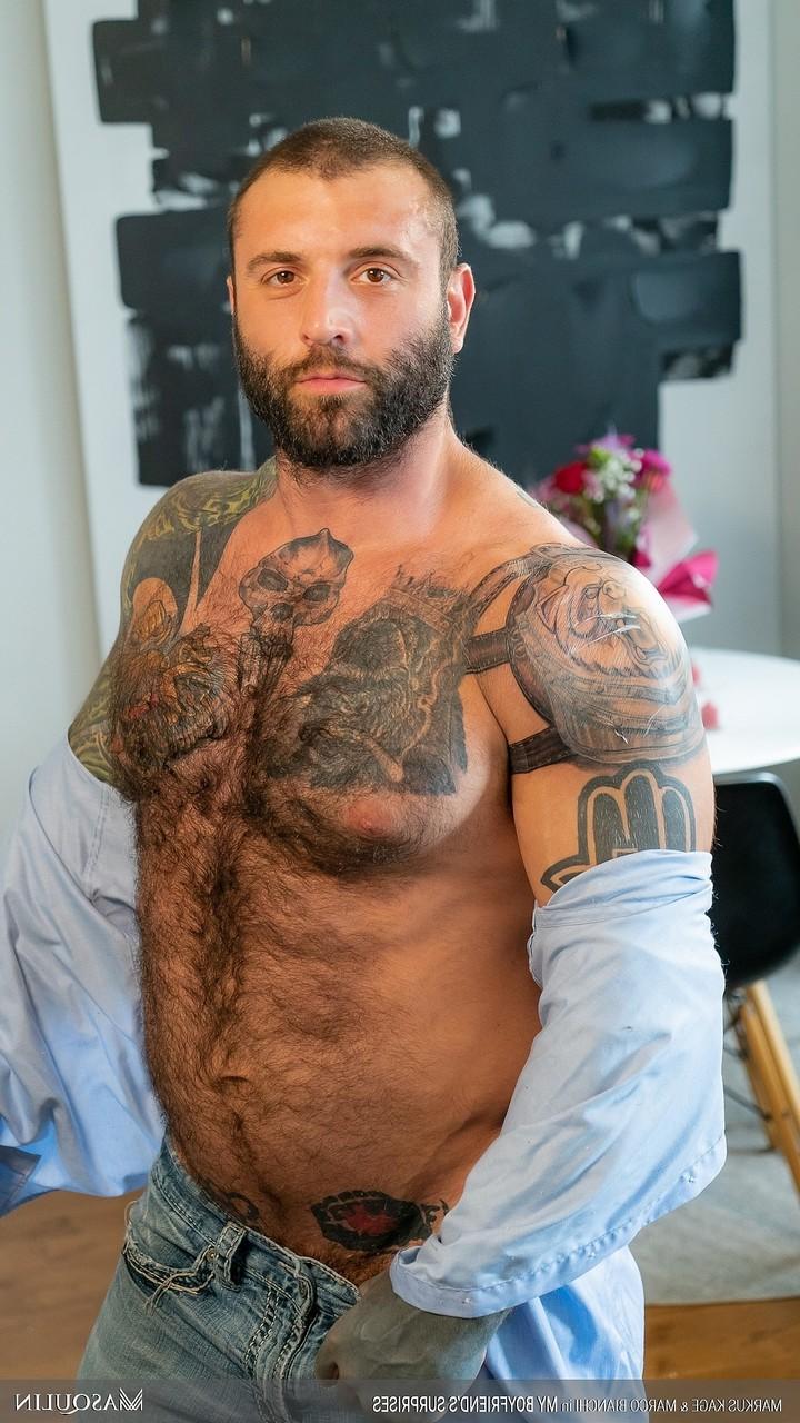 20P Hot bearded bear Markus Kage gets his dick sucked by a twink for his birthday