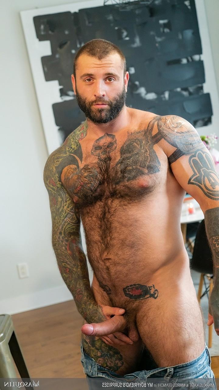 20P Hot bearded bear Markus Kage gets his dick sucked by a twink for his birthday