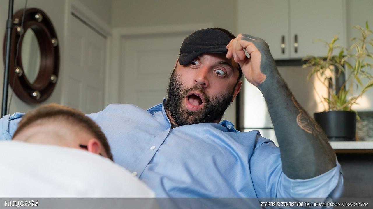 20P Hot bearded bear Markus Kage gets his dick sucked by a twink for his birthday