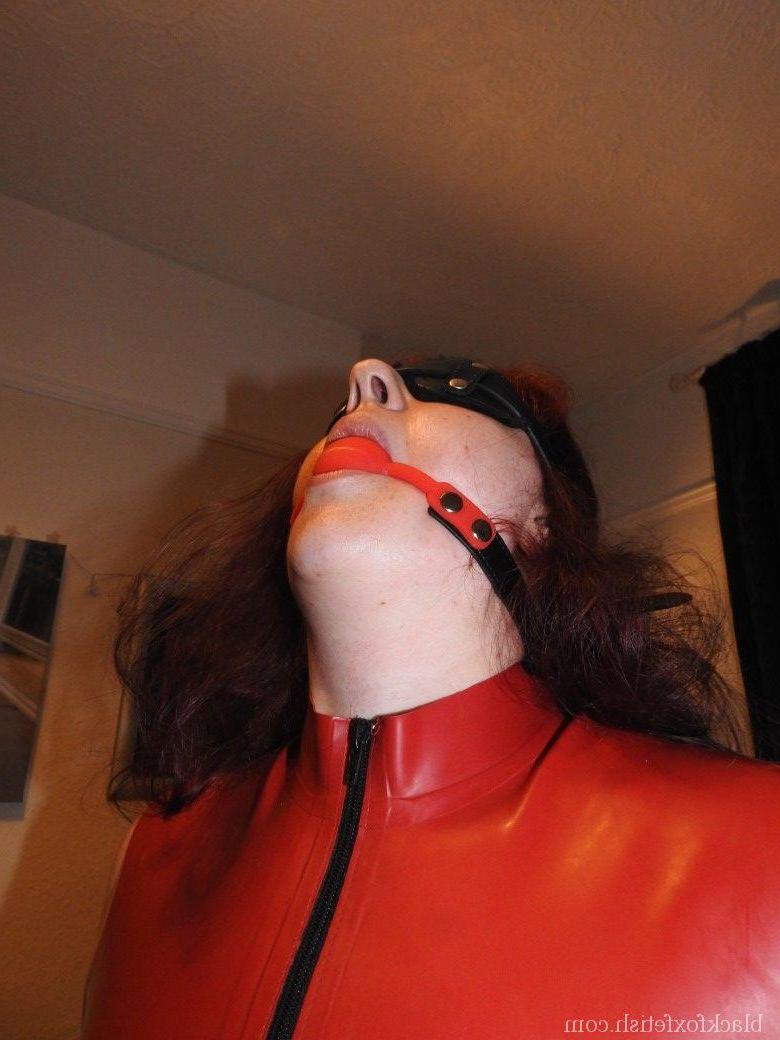 16P Submissive redhead has clamps attached to her nipples while ball gagged