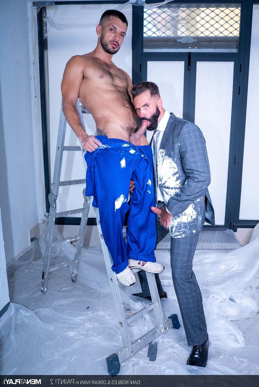 20P Gay hunk Dani Robles enjoys hardcore anal sex with a muscular handyman