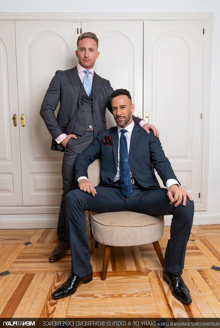 20P Gay men Gustavo Cruz & Magnus Loki have doggystyle anal sex while standing