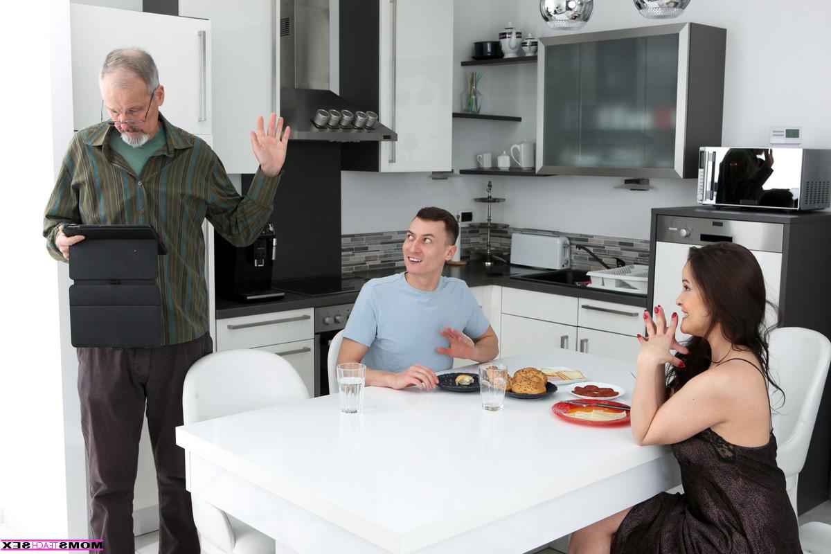 16P Dolly Diore seduces her stepson over breakfast while her husband watches