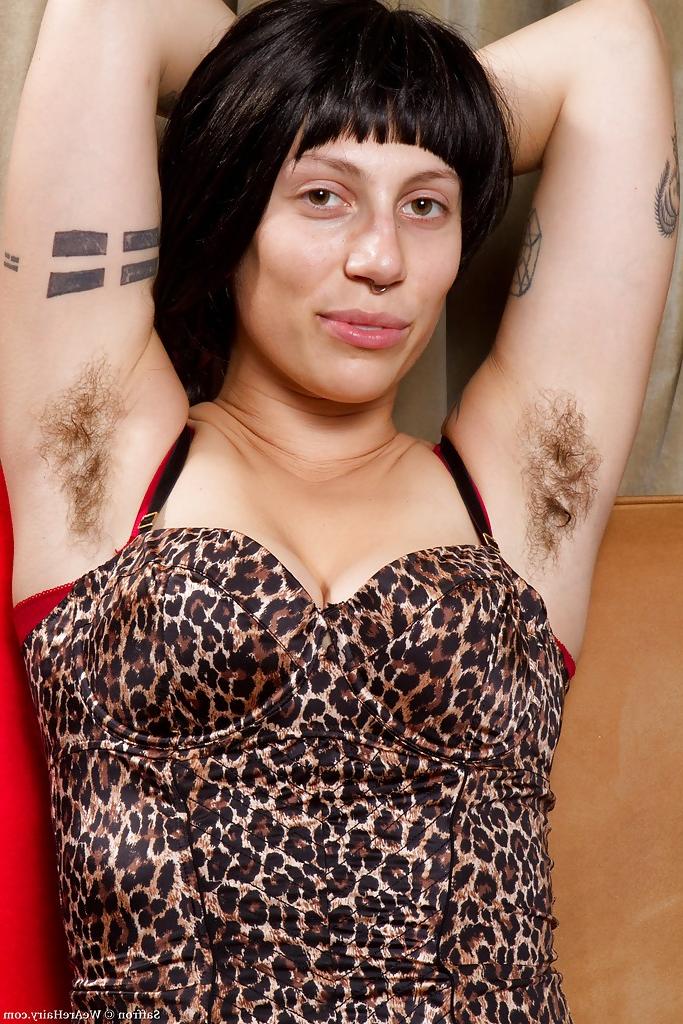 16P Slutty brunette MILF stripping and exposing her shaggy cunt