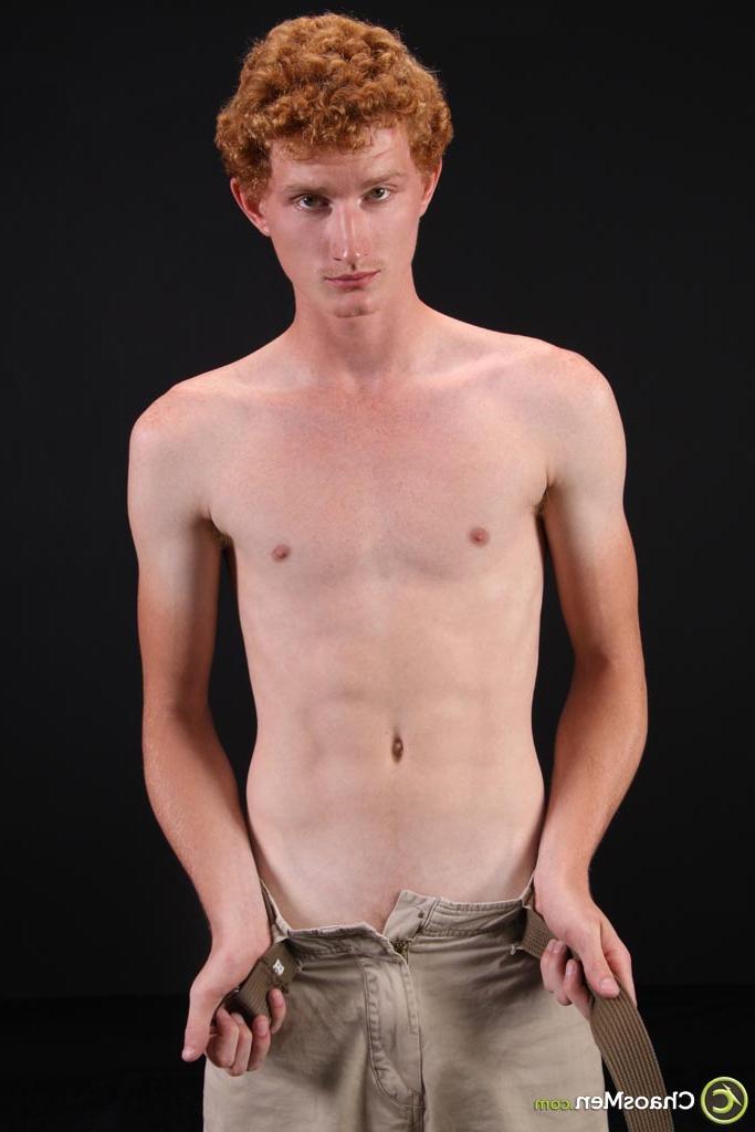 20P Redheaded twink Shane Thompson shows off his big dick & his hot ass