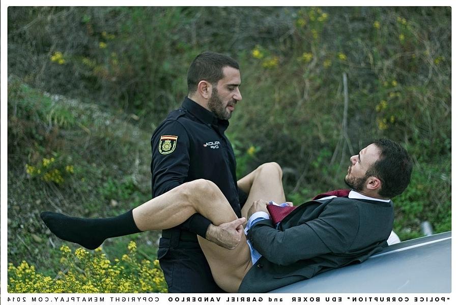 20P Gay policeman Edu Boxer has a doggystyle anal quickie with a hot bottom