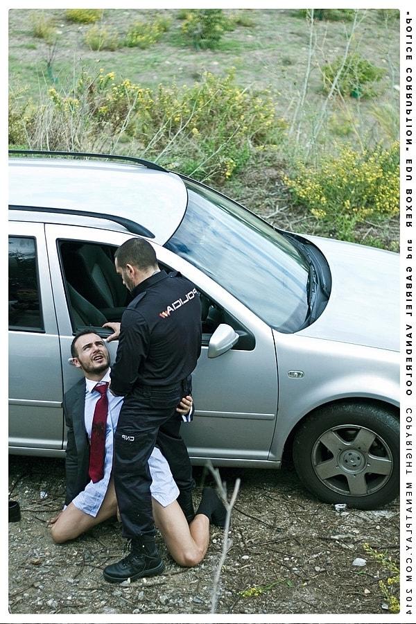 20P Gay policeman Edu Boxer has a doggystyle anal quickie with a hot bottom