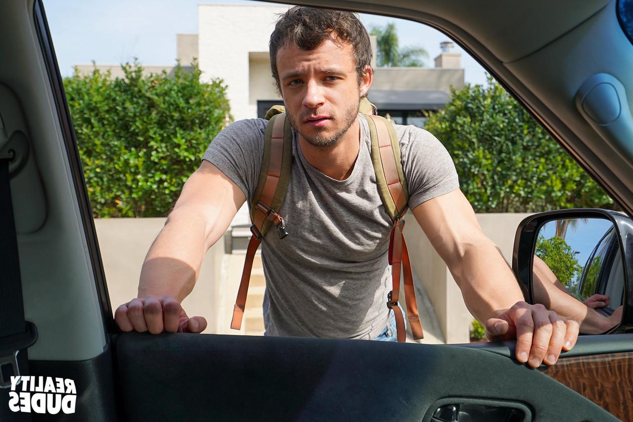 17P Handsome Nate gets in a car then sucks a dick and takes it in his ass