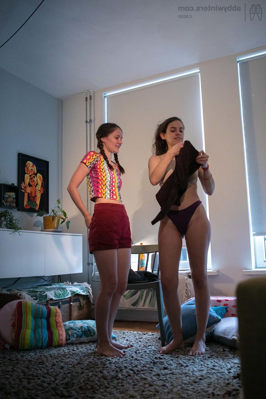 20P Young stepsisters Charlee and Holly V dress in their sweet outfits