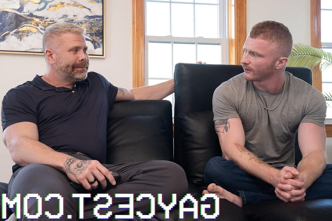 20P Horny DILF with beard gets his dick sucked and ridden by a muscular twink