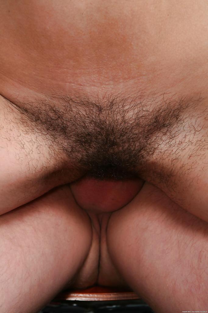 16P Hairy first timer Roxy flashing beaver while giving a blowjob