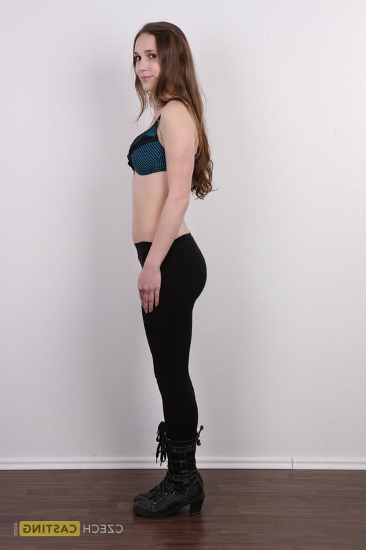 20P Girl next door type Klara takes off her clothes and boots to go bare naked
