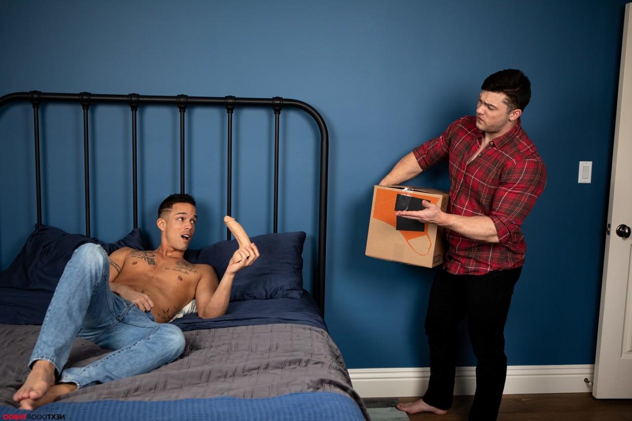 16P Horny gays Collin Simpson and Nic Sahara undress and fuck each other's holes