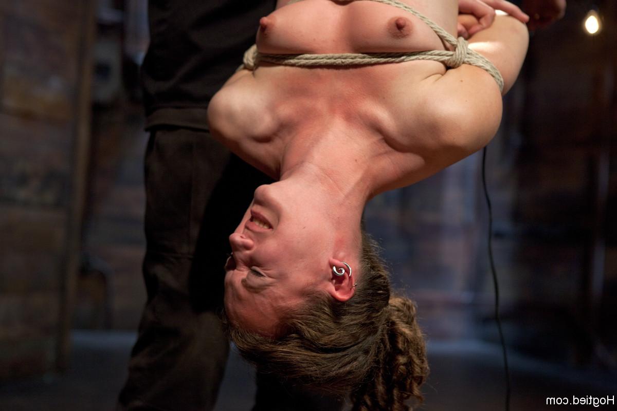 20P Tied up submissive brunette Bonnie Day gets toyed brutally while in suspension