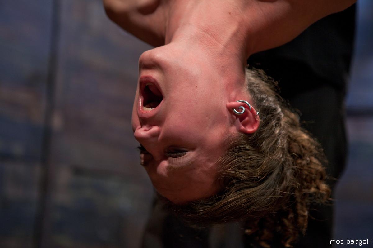 20P Tied up submissive brunette Bonnie Day gets toyed brutally while in suspension