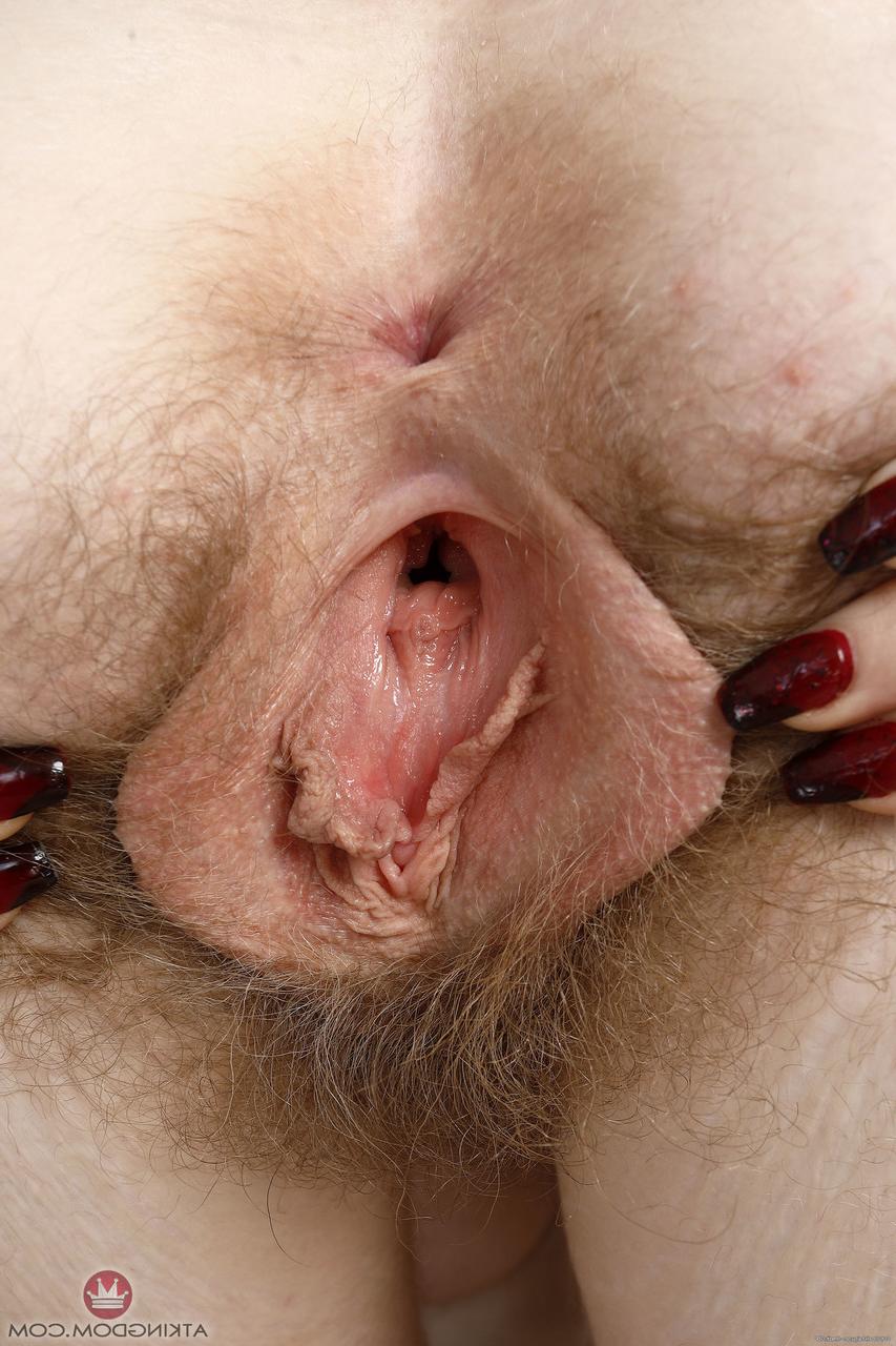 20P La sexy Apricot Pitts se desnuda y abre su coño peludo de cerca