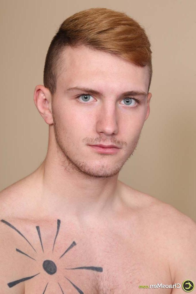 20P Redheaded twink Theodore shows his inked chest and hairy penis in a solo