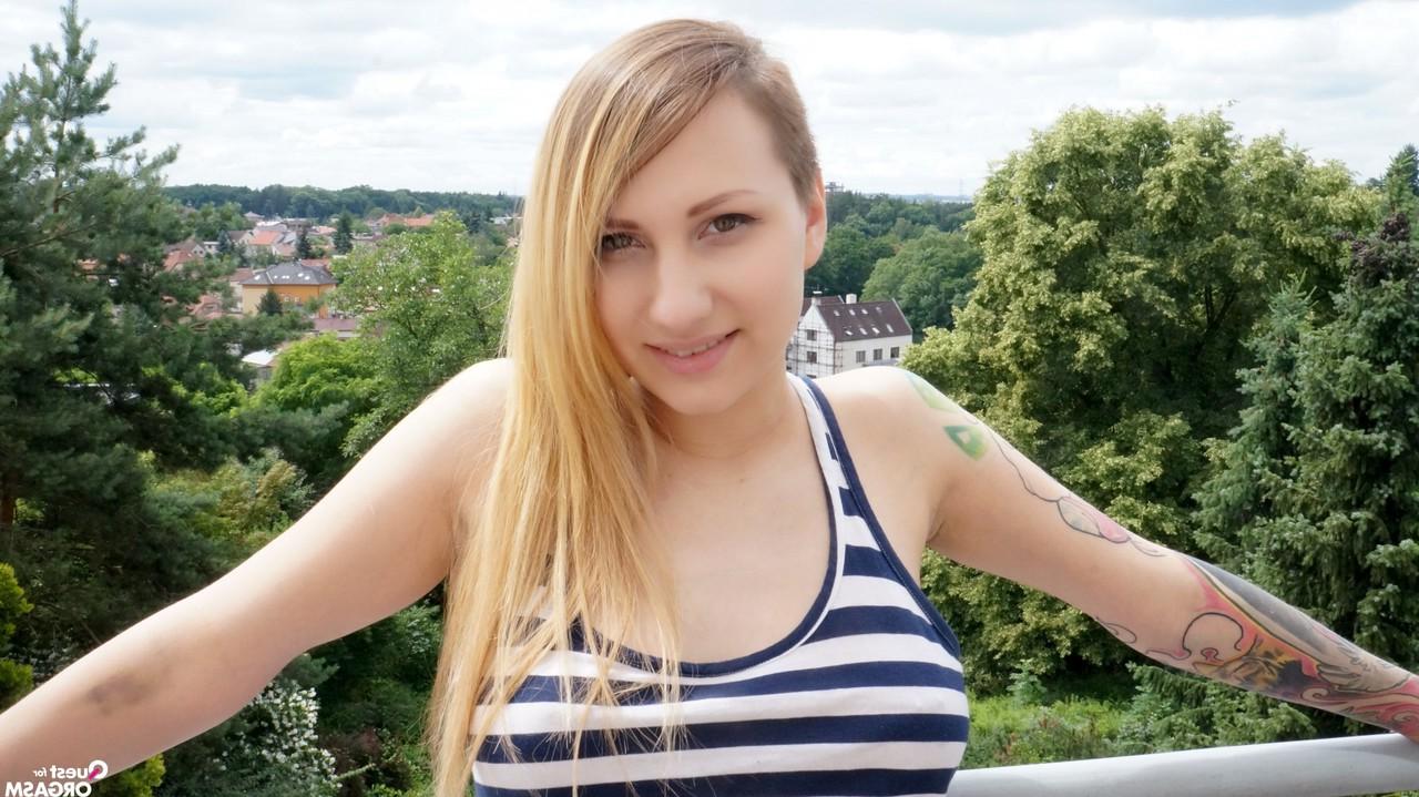 17P Teen Christie Starr relaxes playing with her big vibrator being alone at home