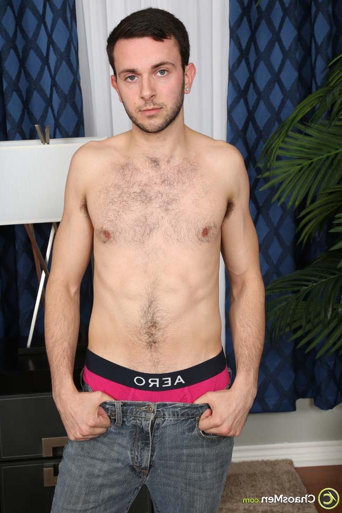 20P Gay brunette Izzy Danger shows off his hairy dick and his big booty