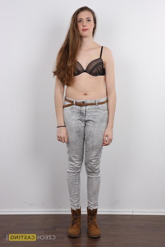 20P 18 year old amateur Alena stands naked after removing clothes and boots