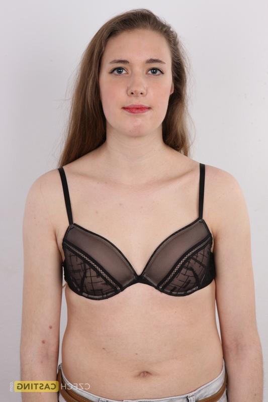 20P 18 year old amateur Alena stands naked after removing clothes and boots