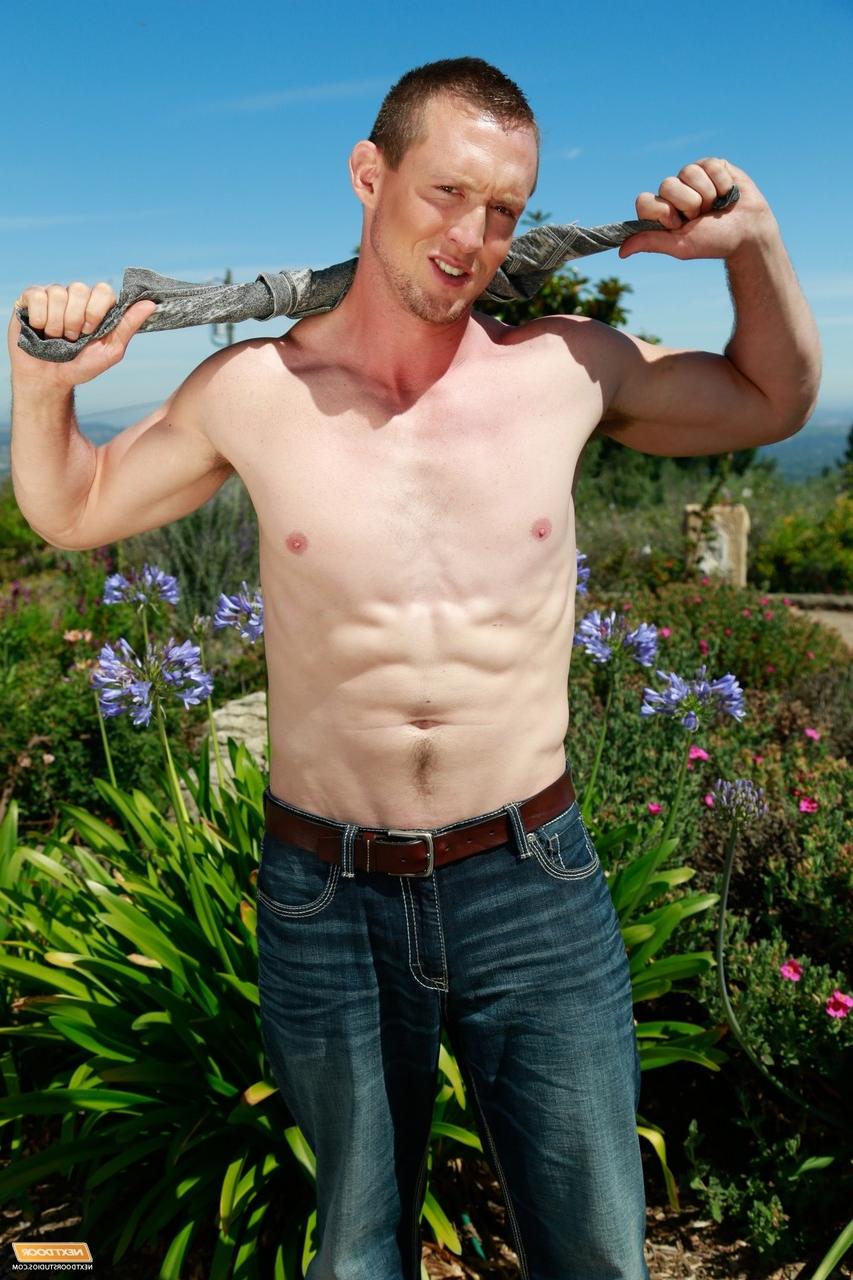 20P Hot gay with a huge prick Leo Winston strips and masturbates in solo action