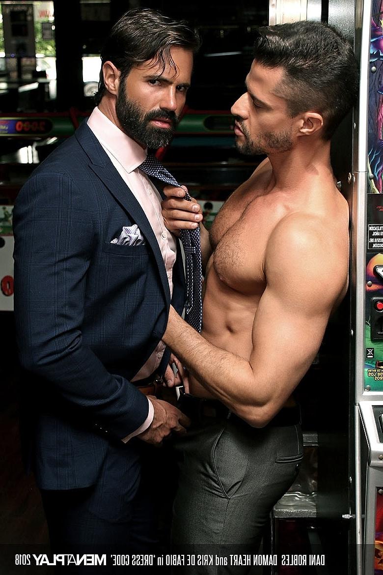 20P Gay businessmen Damon Heart, Dani Robles & Kris De Fabio fuck in a threesome