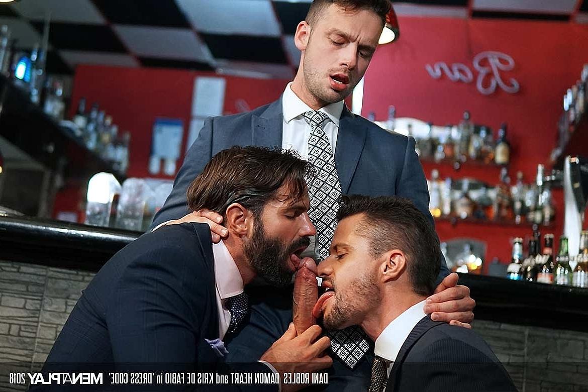 20P Gay businessmen Damon Heart, Dani Robles & Kris De Fabio fuck in a threesome
