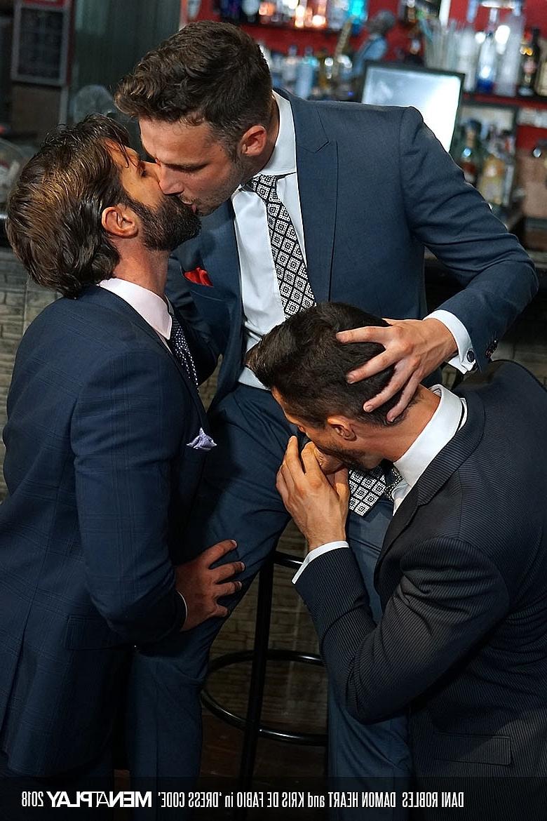 20P Gay businessmen Damon Heart, Dani Robles & Kris De Fabio fuck in a threesome