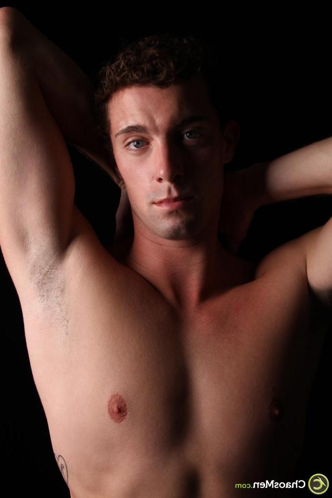 20P Good-looking hunk Brooks shows off his athletic naked body and his hairy dick