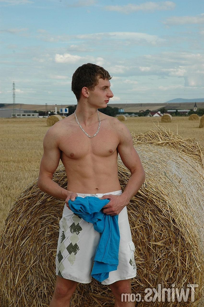 20P Petite brunette twinks kiss before pounding each other in a hay field