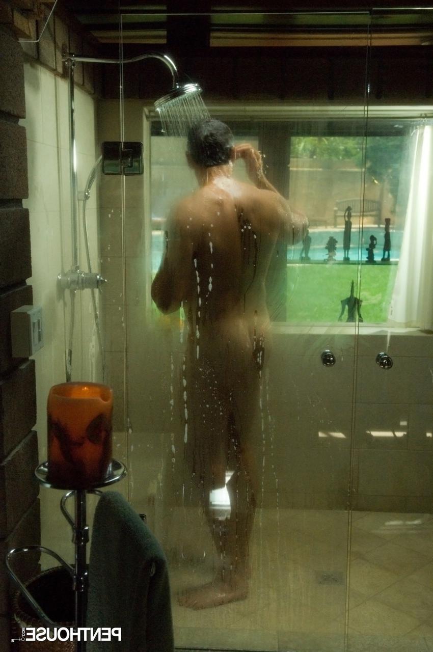 20P Horny small titted babe Claire Robbins rides a dick in the shower
