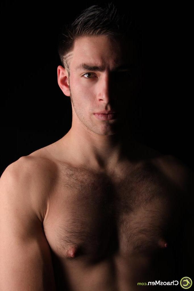 20P Brunette hunk Ramsey shows off his strong naked body & his hairy dick