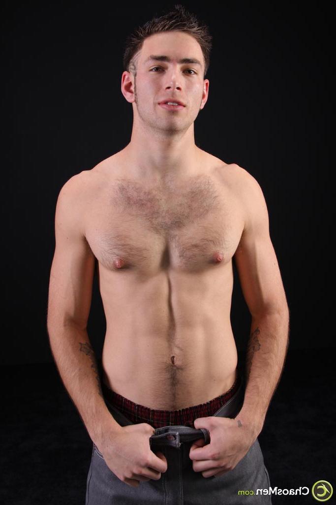 20P Brunette hunk Ramsey shows off his strong naked body & his hairy dick
