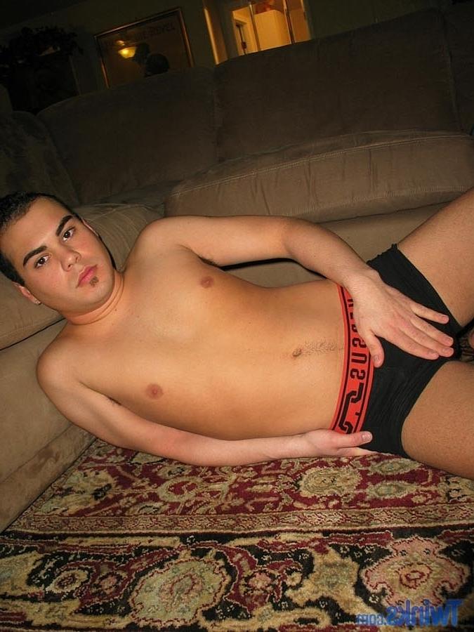 20P Hot twink with big balls jerks his shaved dick until he ejaculates